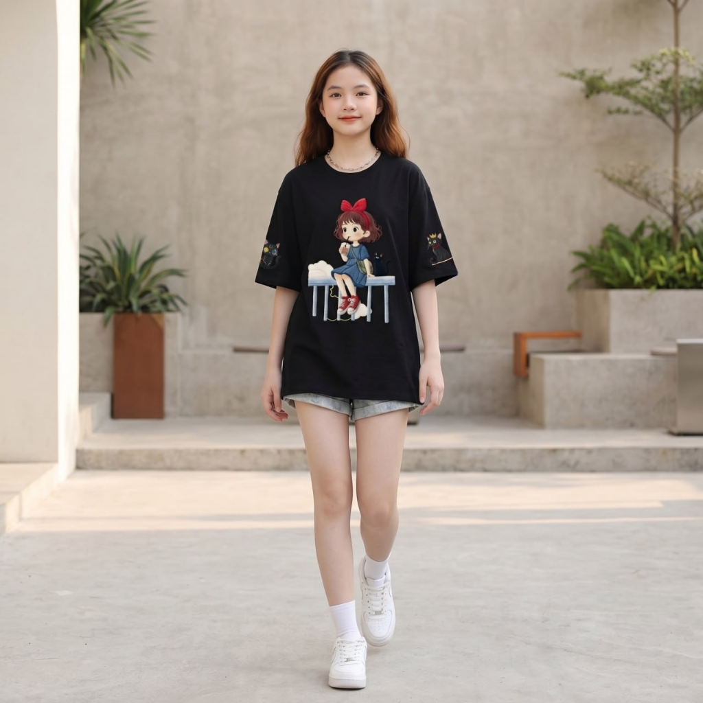 Áo cotton dry in cô gái cho bé gái size đại BEESHOP H26060