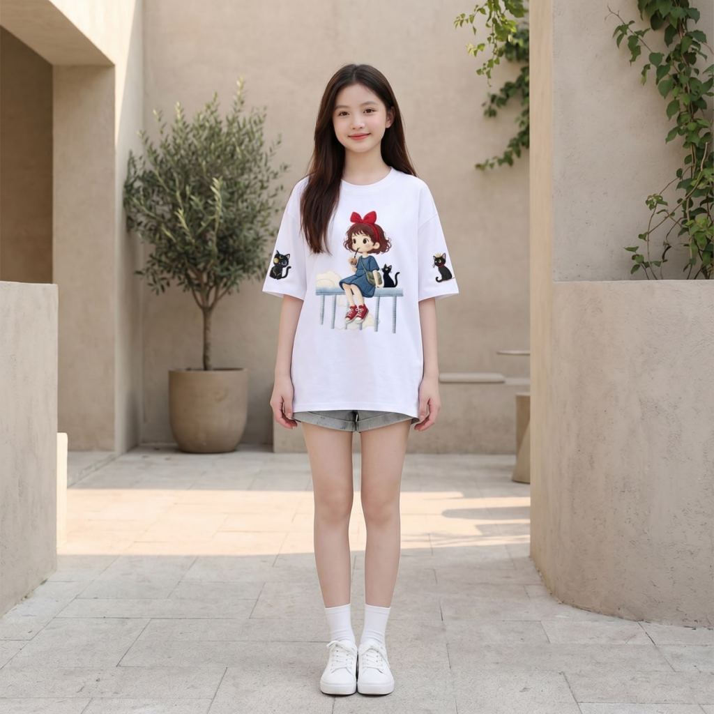 Áo cotton dry in cô gái cho bé gái size đại BEESHOP H26060