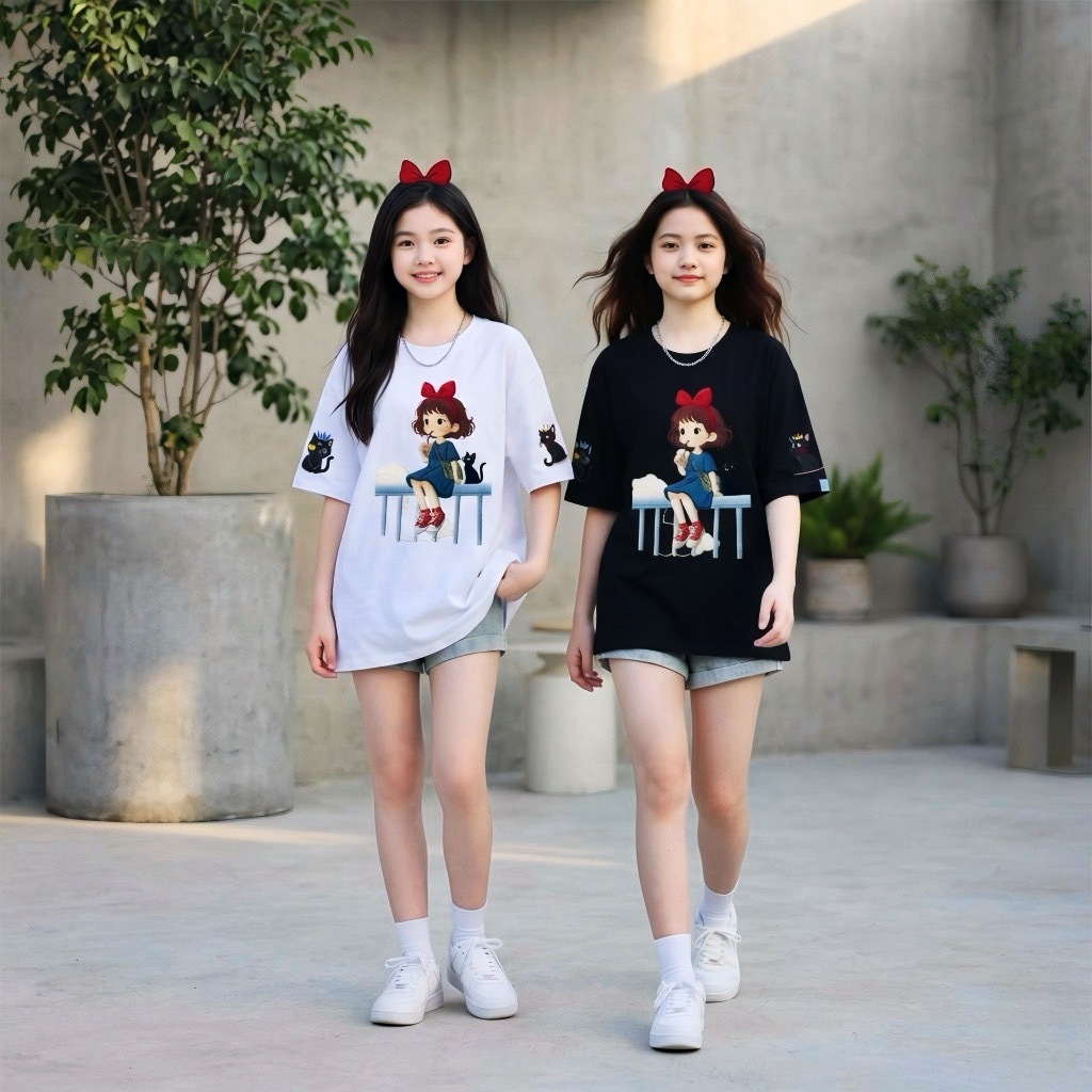 Áo cotton dry in cô gái cho bé gái size đại BEESHOP H26060