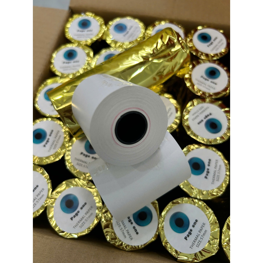 Giấy in nhiệt 57x50mm  In rõ nét | Không kẹt giấy | Đủ mét |Giấy in hóa đơn POS cho nhà hàng, cà phê, siêu thị, tạp hoá
