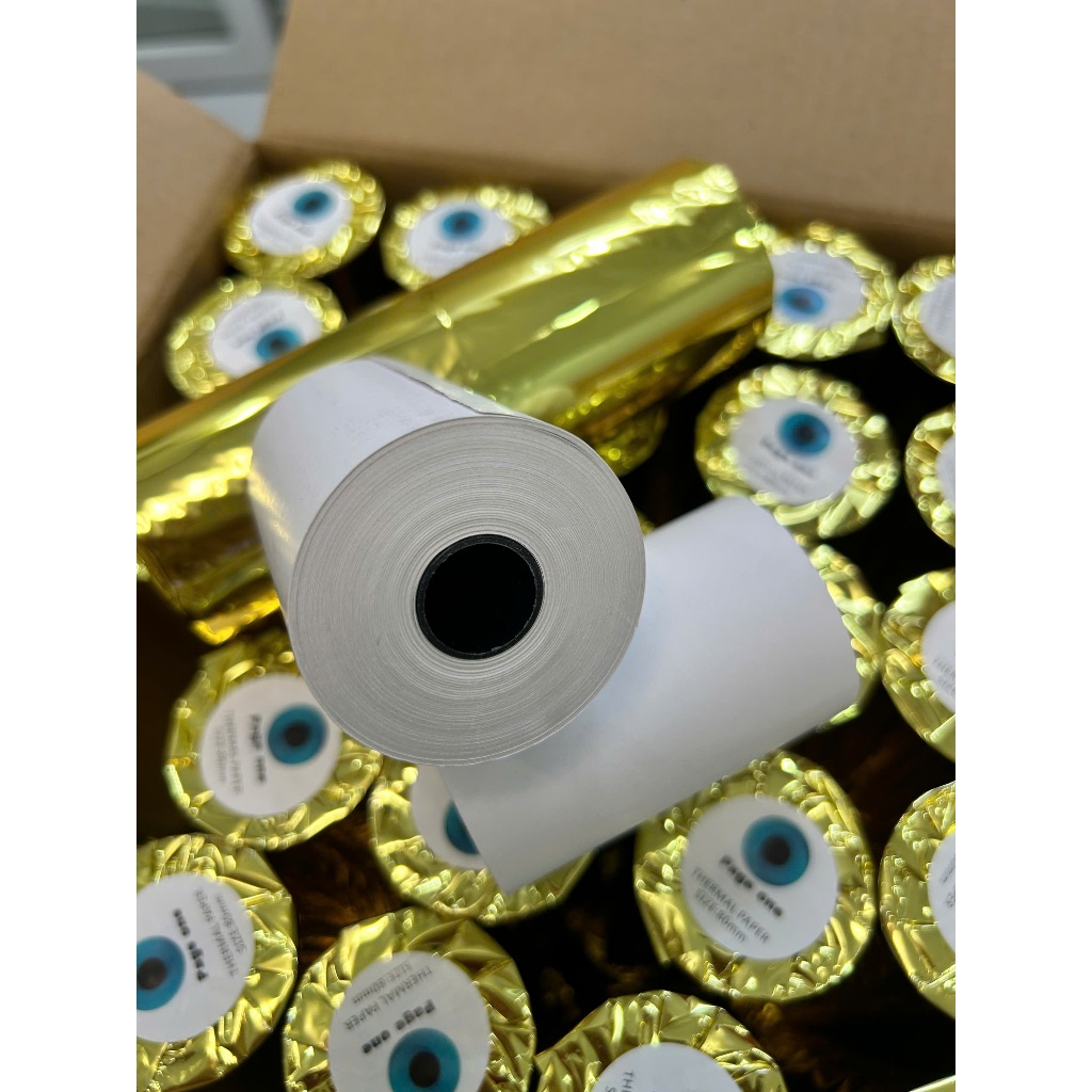 Giấy in nhiệt 80x60mm In rõ nét | Không kẹt giấy | Đủ mét |Giấy in hóa đơn POS cho nhà hàng, cà phê, siêu thị, tạp hoá