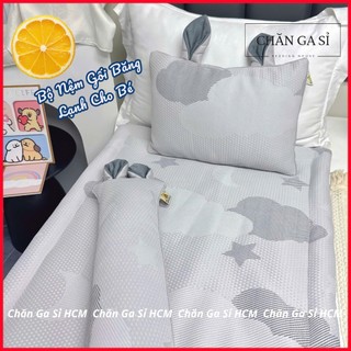 🌙BÉ ĐI HỌC🌙Bộ Nệm Gối Băng Lạnh Cao Cấp Mát Lạnh Êm Ái Cho Bé Ngủ Say, Tặng Túi Canvas - Chăn Ga Sỉ