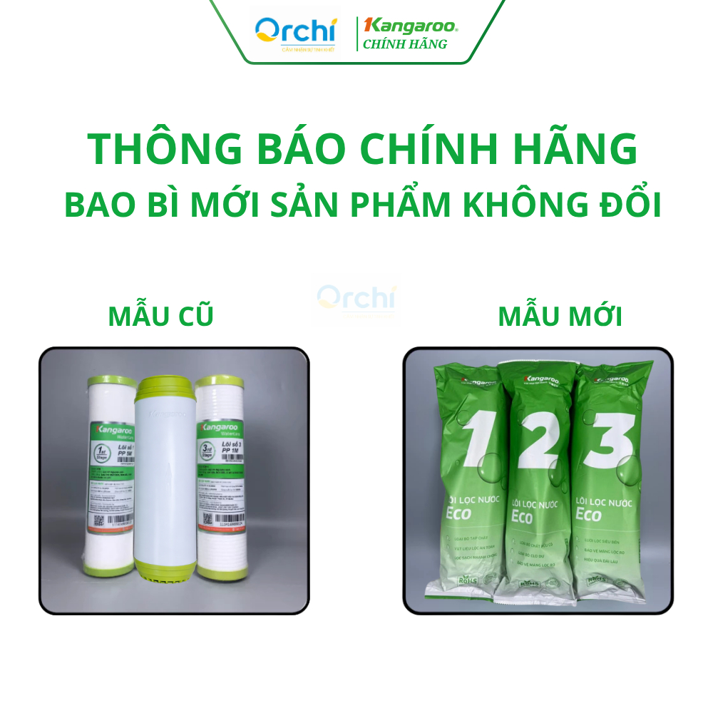 Lõi Lọc Nước Số 3 Kangaroo ECO Chính Hãng Lọc Bỏ Cặn Bẩn Tạp Chất Có Kích Thước Lớn hơn 1 Micron