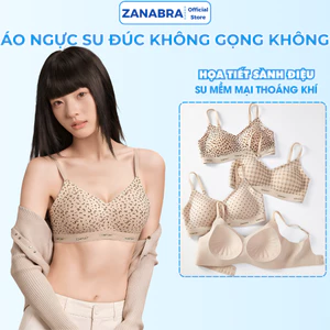 Áo Ngực, Áo Lót Nữ Không Gọng Chống Xệ Gom Quả Mút Mỏng Họa Tiết Da Báo Sành Điệu ZANABRA A3854