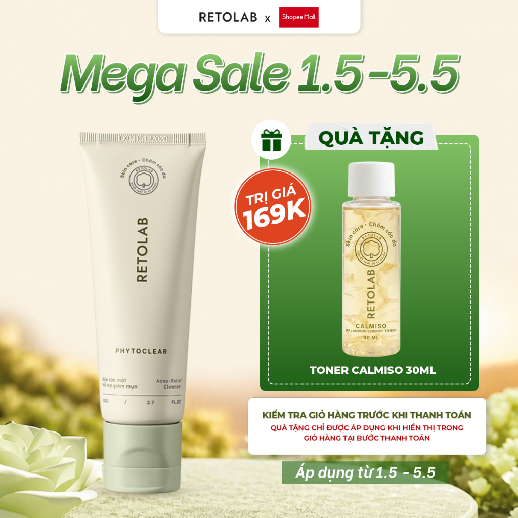 Sữa Rửa Mặt Retolab Phytoclear 80g Hỗ Trợ Giảmụn - Hình ảnh thực tế