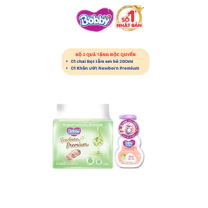 - Combo 02 quà: 01 Túi Khăn ướt newborn Premium & 01 chai bọt tắm em bé 200ml