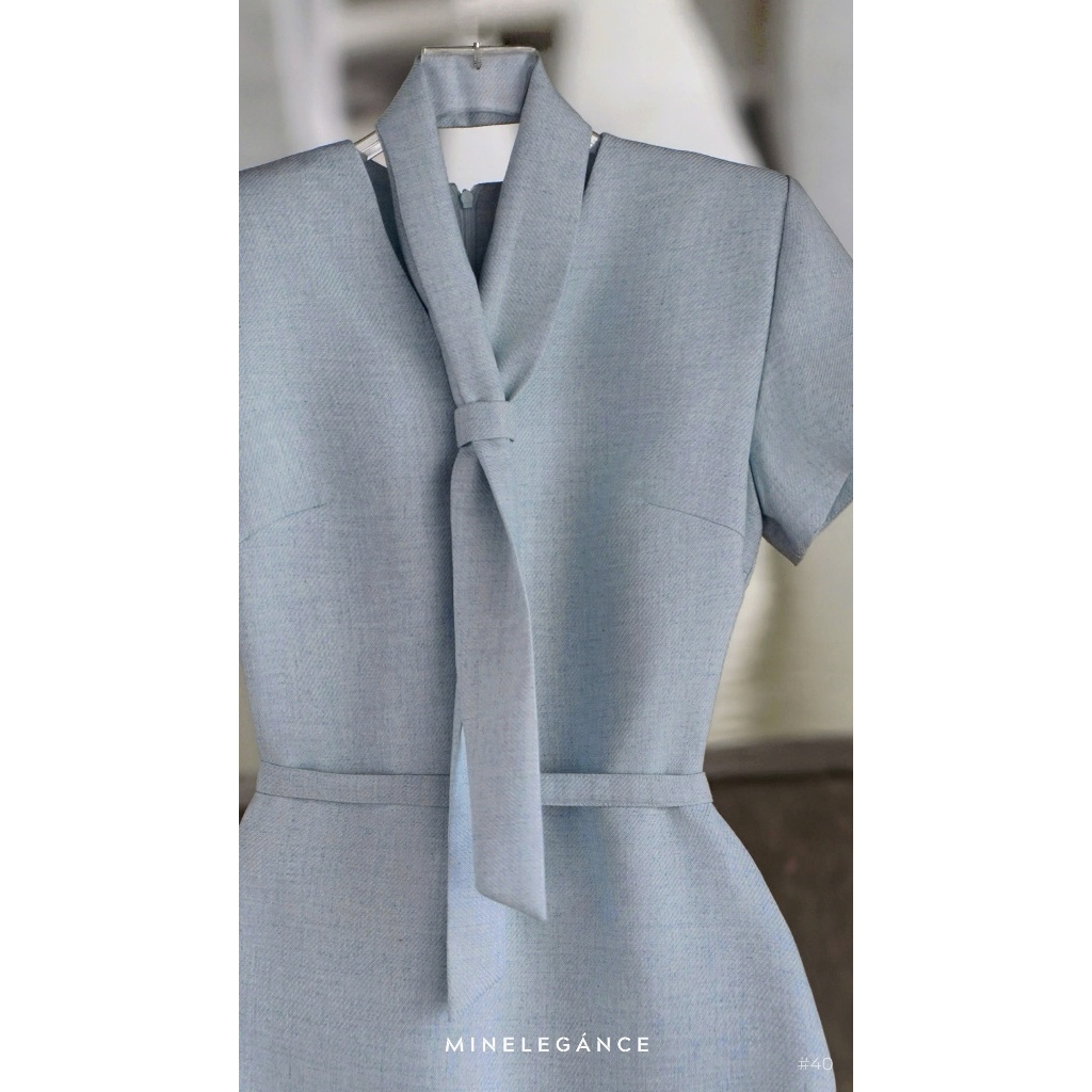 MINELEGÁNCE - ĐẦM CỔ TIM DÁNG DÀI THANH LỊCH, CÔNG SỞ - MIN40
