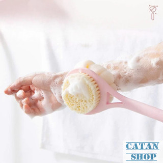 Cây Cọ Lưng 2 Đầu Bông Bàn Chải Vệ Sinh Cơ Thể Sạch Sẽ, Bông Tắm Chà Lưng 2 Trong 1-GD923-Chalung-MC