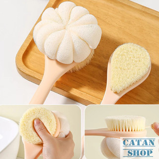 Cây Cọ Lưng 2 Đầu Bông Bàn Chải Vệ Sinh Cơ Thể Sạch Sẽ, Bông Tắm Chà Lưng 2 Trong 1-GD923-Chalung-MC
