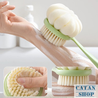 Cây Cọ Lưng 2 Đầu Bông Bàn Chải Vệ Sinh Cơ Thể Sạch Sẽ, Bông Tắm Chà Lưng 2 Trong 1-GD923-Chalung-MC