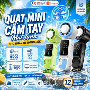 Quạt Cầm Tay Sò Lạnh Mini Pin 5000mAh 100 Cấp Độ Gió Quạt Tích Điện Làm Mát Nhanh Sạc USB