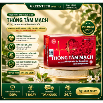 [GT01] - Thông Tâm Mạch Hộp 30 Viên – Hỗ Trợ Tim Mạch, Lưu Thông Máu, Giảm Hồi Hộp, Cải Thiện Giấc Ngủ