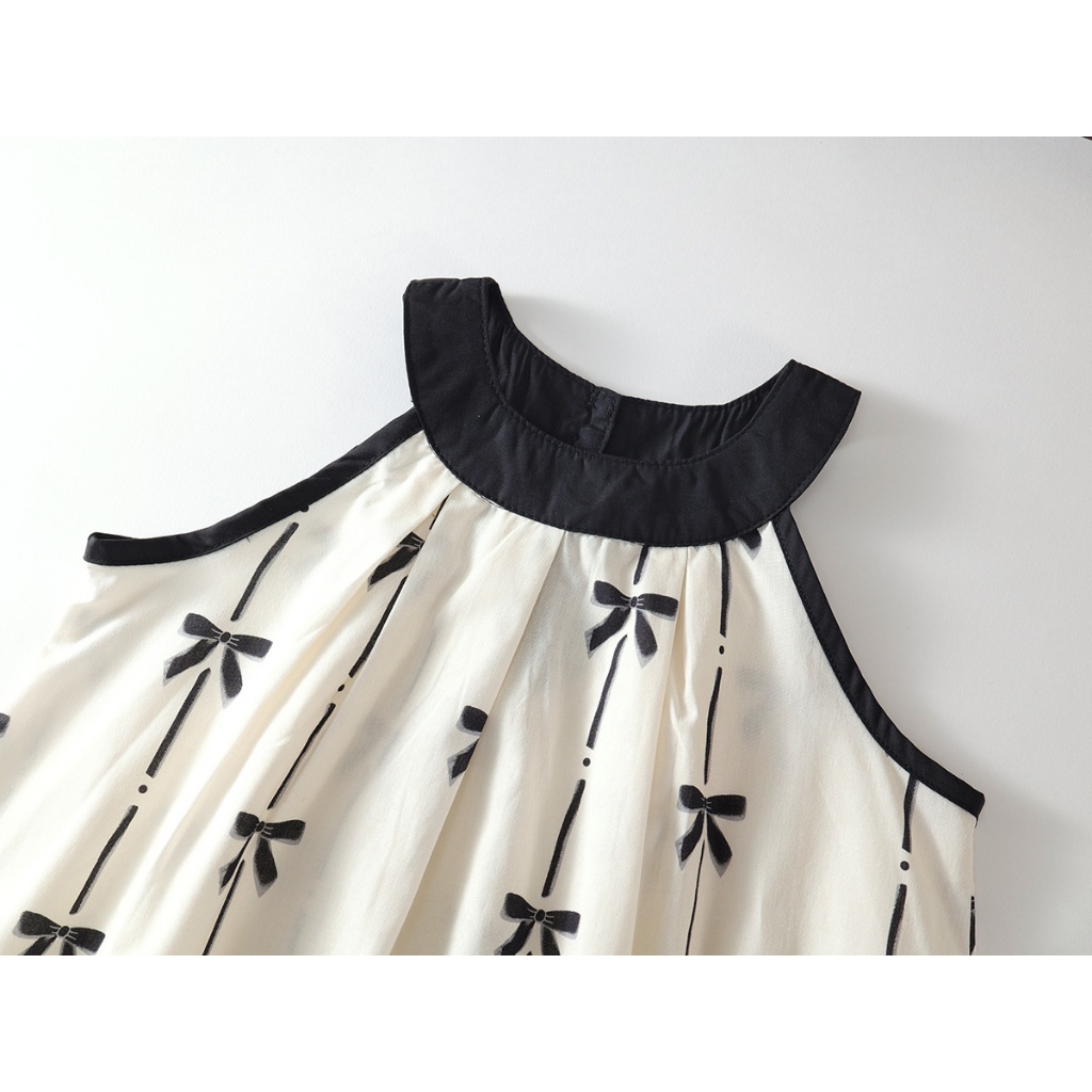 Set Đồ Bé Gái, Set Bộ Cổ Yếm Cho Bé Gái Hania Kids Phối Nơ Dễ Thương Chất Liệu 100% Cotton Mềm Mại