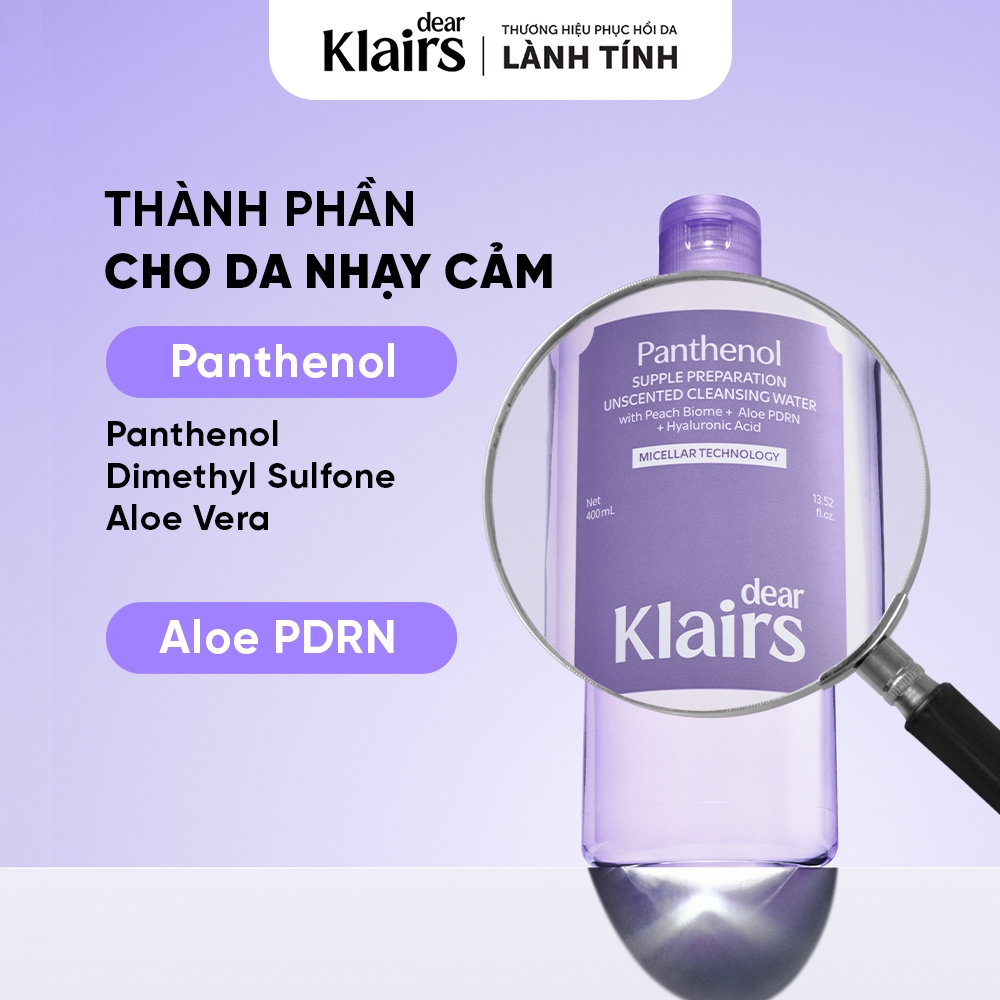 [KOL] Nước tẩy trang Dear Klairs Supple Preparation Unscented Cleansing Water 400ml