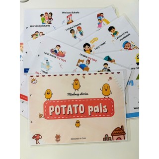 Sơ đồ mindmap POTATO PALS 12 bài, bìa ép plastic dày dặn, bé tô xoá thoải mái, có file nghe + video
