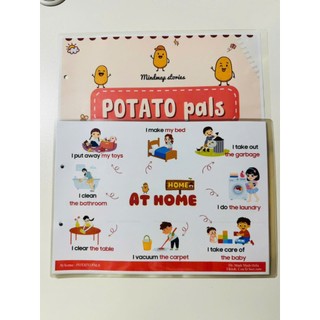 Sơ đồ mindmap POTATO PALS 12 bài, bìa ép plastic dày dặn, bé tô xoá thoải mái, có file nghe + video