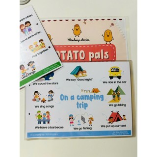 Sơ đồ mindmap POTATO PALS 12 bài, bìa ép plastic dày dặn, bé tô xoá thoải mái, có file nghe + video