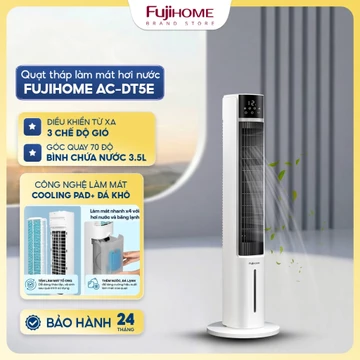 Quạt tháp đối lưu không khí kèm lọc không khí Ion Fujihome AC-DT5E, quạt đứng không cánh làm mát bằng hơi nước bình 3.5L