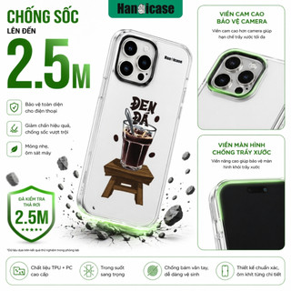 Ốp Lưng Cho iPhone 12 13 14 15 16 17 Trong Suốt In Hình Cafe Sữa Đá Chống Sốc Và Ố Vàng