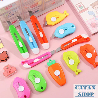 Dao Rọc Giấy, Dao Cắt Giấy Văn Phòng Nhiều Mẫu Cá Heo Cà Rốt Bút Đáng Yêu, Dao Mini Lưỡi Bén An toàn