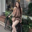Jumsuit Jennie BlackPink chất đũi da lộn phối cổ yếm form dáng bí ngô DA258