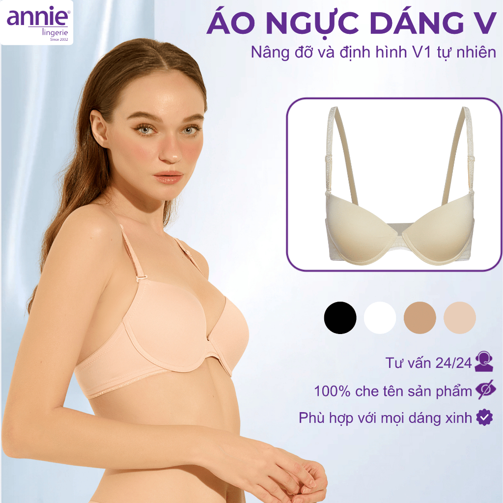 annie Áo Bra Nữ Đệm Mỏng 1.5cm Nâng Đỡ Định Hình V1 Tự Nhiên, Không Hằn Da Chống Há Quả BRA8131B