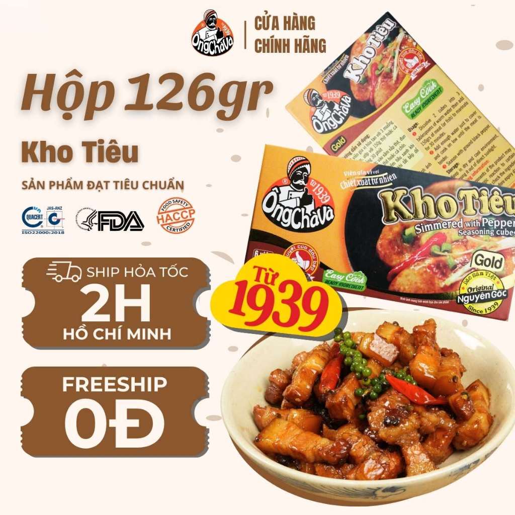 Viên Gia Vị Kho Tiêu thương hiệu Ông Chà Và 126gr - Hàng Chính Hãng