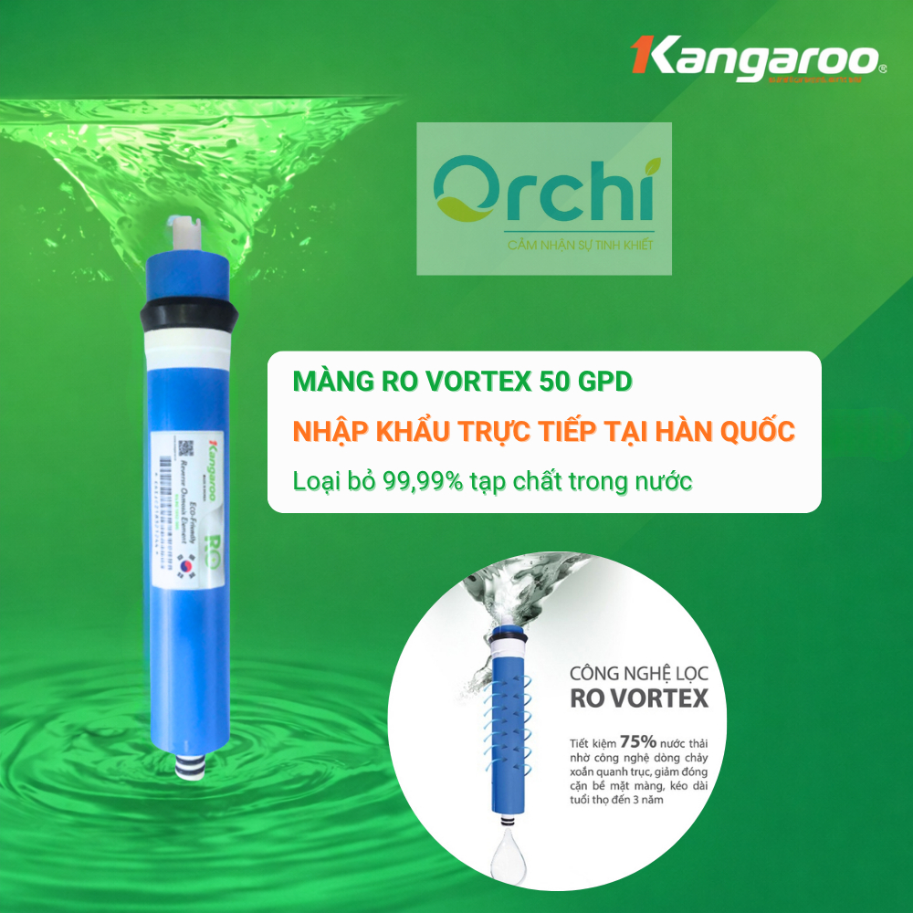 Màng RO Vortex 50GPD Korea Lõi Lọc Nước Số 4 Kangaroo Chính Hãng Cho Máy Lọc Nước Công Suất 10L/h