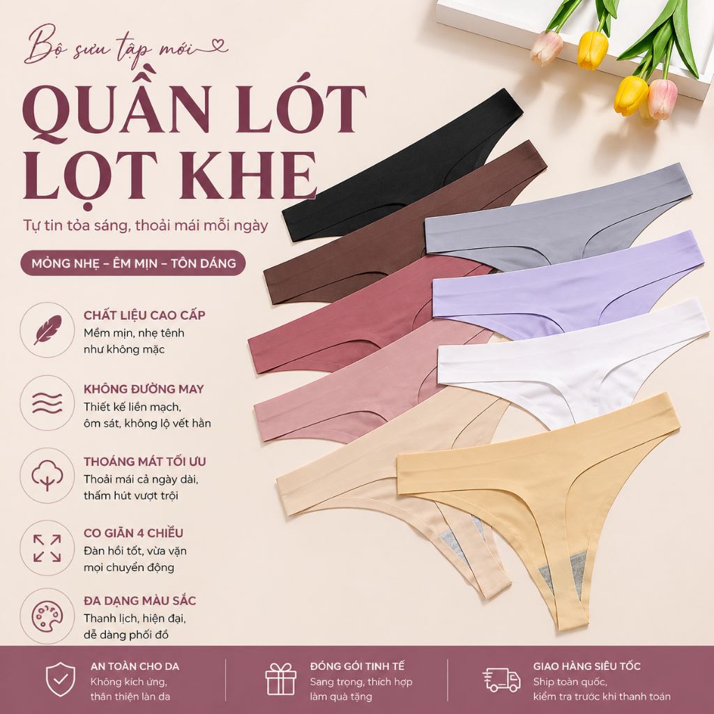 Quần Lót Nữ Lọt Khe Su Đúc, Quần Lót Không Đường May Gợi Cảm Quyến Rũ Chichi Bra 009