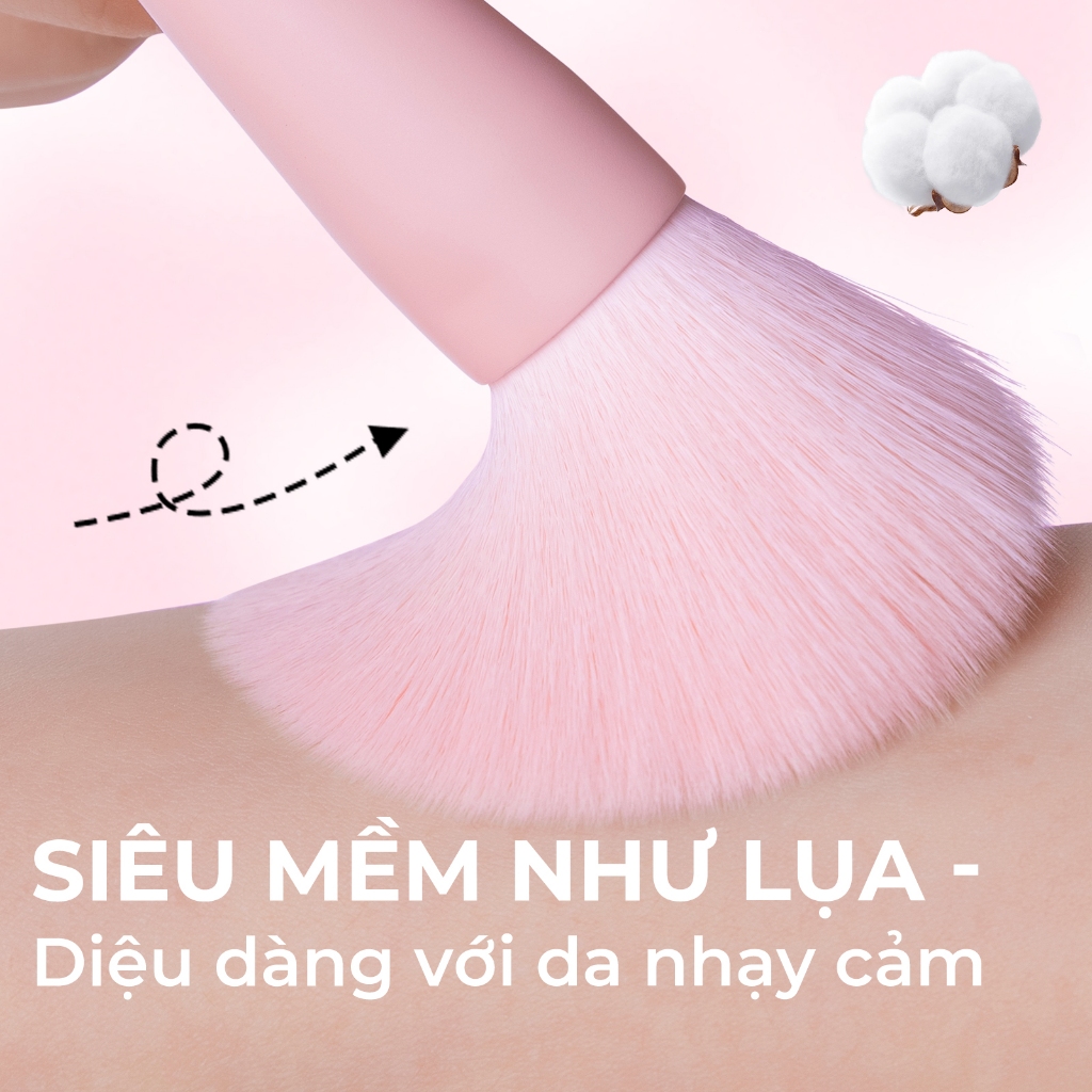 Bộ cọ trang điểm cá nhân BLJ set 11 cây (Peachy Sugar)  Có Bao Da / Túi đựng cao cấp