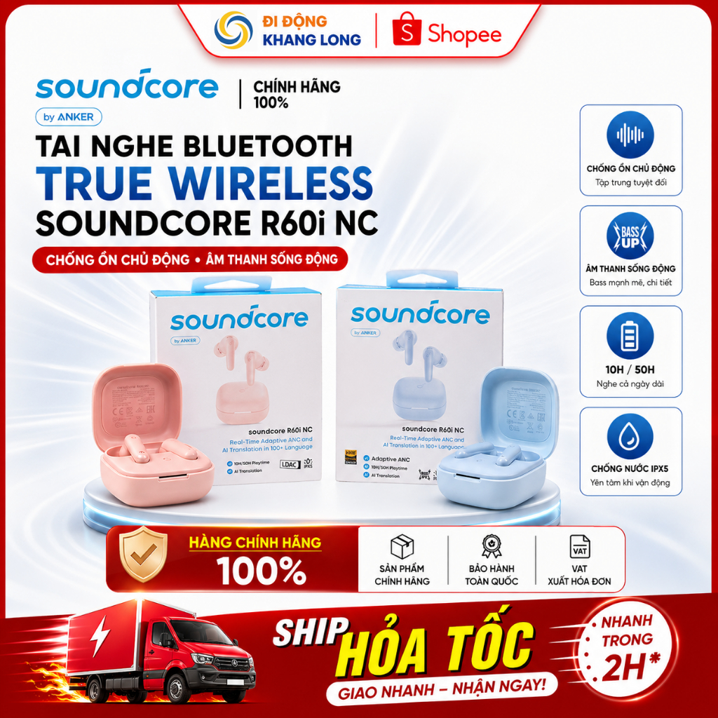 Tai nghe bluetooth ANC Soundcore R60i NC | Hires Audio | Chống ồn đến ...
