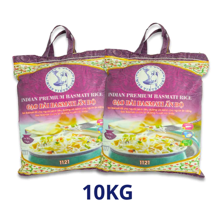 10kg Gạo basmati Ấn Độ hạt dài, thơm tơi giúp kiểm soát đường huyết phù hợp người ăn kiêng, eat clean
