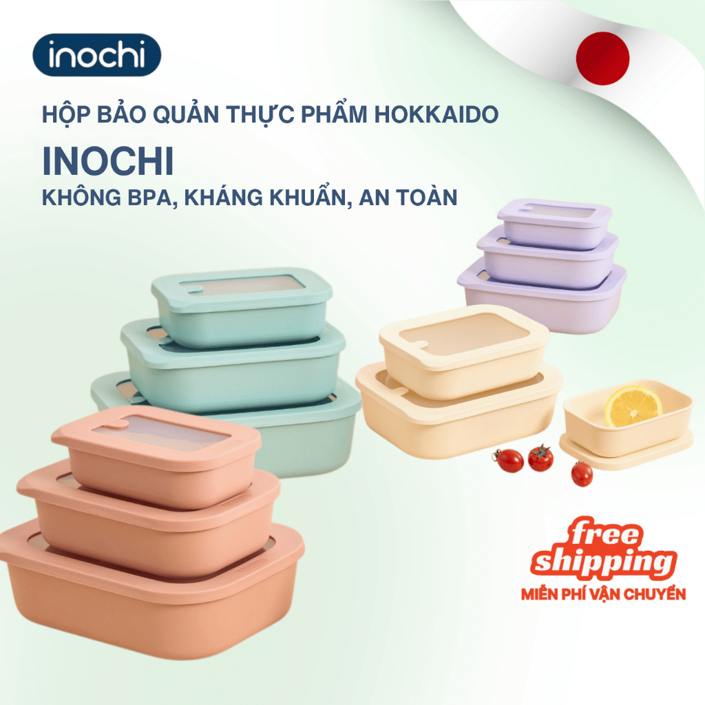 [MỚI] Hộp bảo quản thực phẩm Hokkaido Inochi cao cấp, phong cách, không BPA an toàn sức khoẻ