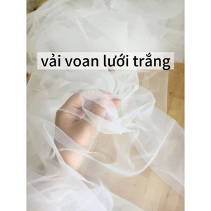2 mét Vải voan lưới mềm màu trắng – vải voan mịn nhẹ, decor trang trí cưới, voan váy cô dâu, handmade
