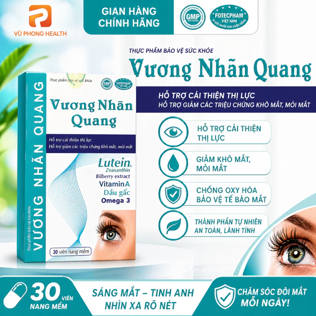 Viên uống bổ mắt chăm sóc mắt viên uống bổ mắt cận thị cho bé VƯƠNG NHÃN QUANG Chính Hãng