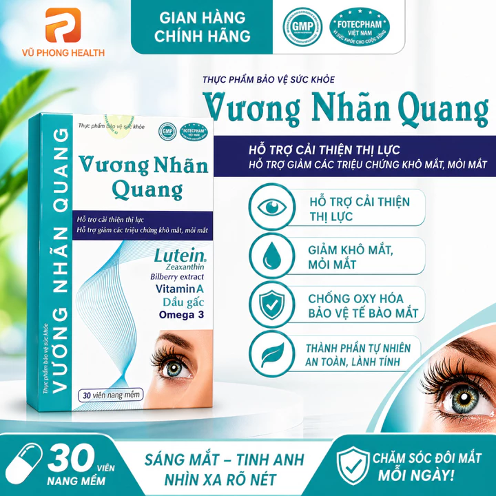 Viên uống bổ mắt chăm sóc mắt viên uống bổ mắt cận thị cho bé VƯƠNG NHÃN QUANG Chính Hãng