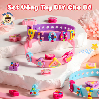 Set Vòng Tay DIY Trang Trí Charm Đáng Yêu - Đồ Chơi Handmade Tự Làm Trang Sức Sáng Tạo Cho Bé Gái, Chất Liệu Silicon mềm