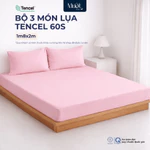 Bộ ga gối 3 món nệm kích thước 1m8x2m Lụa Tencel 60s Mướt Home cao cấp, mềm, mịn, thoáng mát, 2 vỏ gối nằm, 1 ga giường — ảnh 1