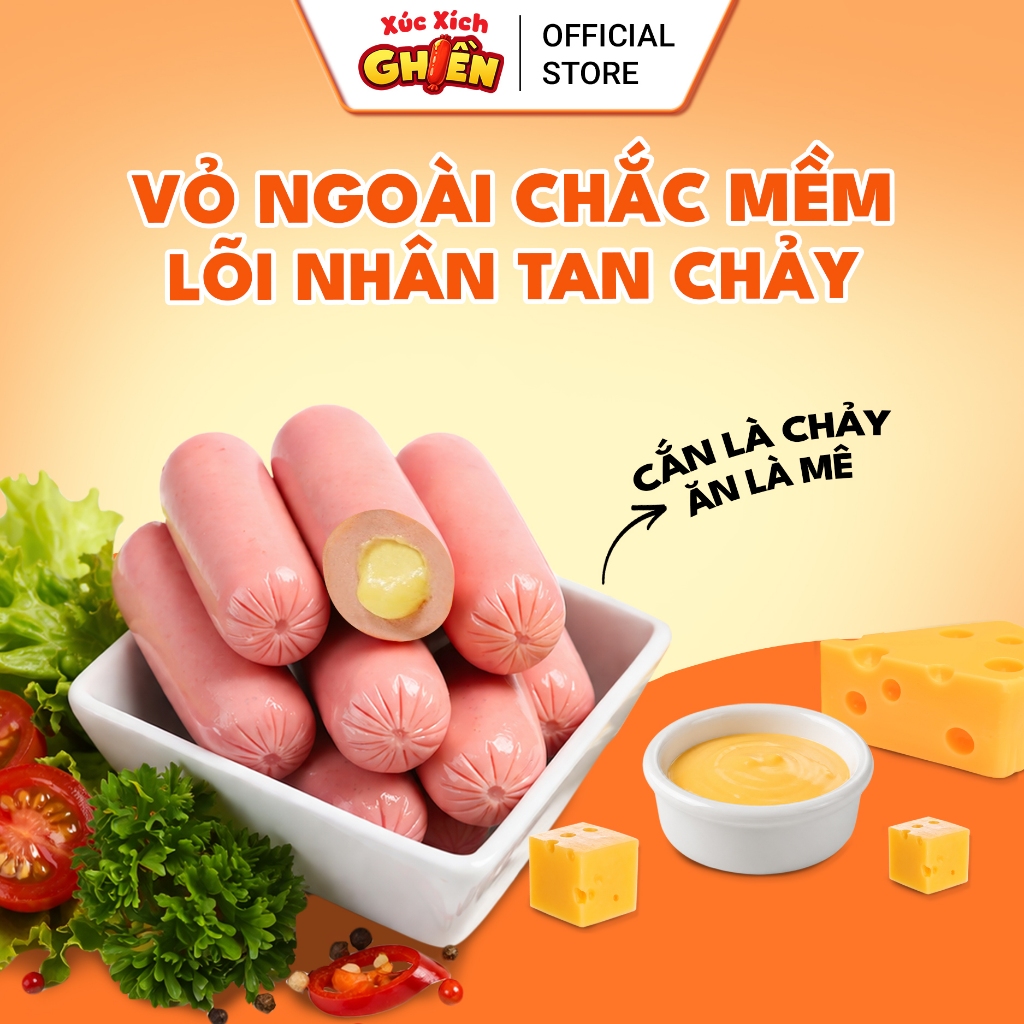 Combo 20 Cây Xúc Xích Siume Lõi Nhân Phô Mai Cheddar Vietinter Foods (Cây 34g)