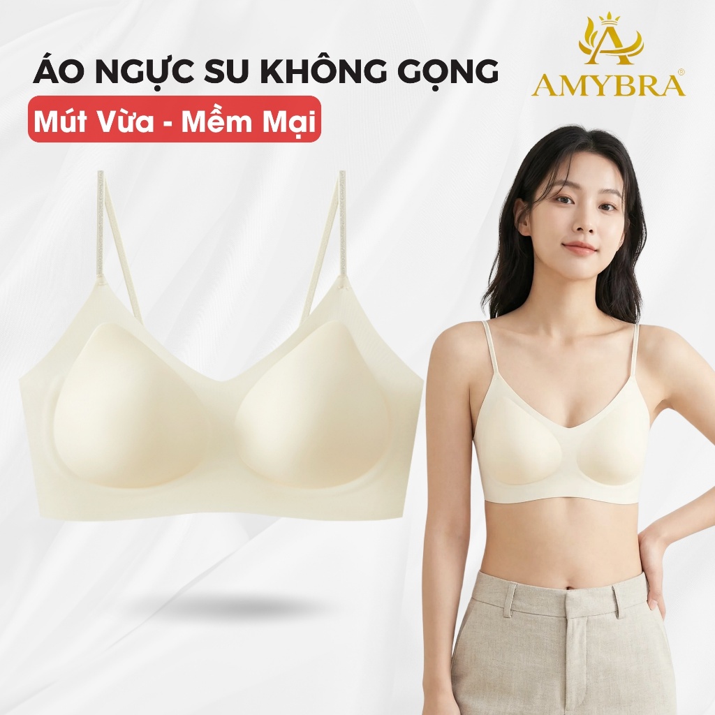 [Hàng Mới Về] Áo Ngực Su Đúc Không Gọng Tàng Hình, Áo Lót Nữ Siêu Mỏng Mịn Thoáng Mát AMYBRA A01