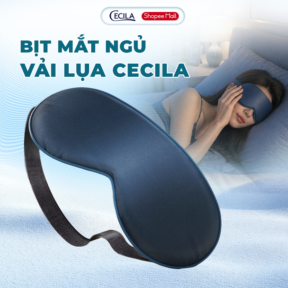 Bịt mắt ngủ CECILA Gối Nệm Y Tế vải lụa che mắt giúp dễ ngủ có dây đeo điều chỉnh