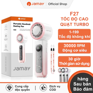 Jamay Fan F27 Quạt làm mát cầm tay tốc độ cao100 , thời lượng pin 30 giờ, gập 135° quạt LED USB Type-C F5pro F16