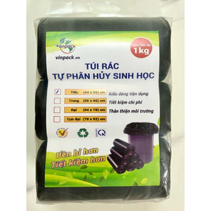 Túi Rác Tự Phân Hủy Sinh Học Vinpack 1kg – Size Tiểu/Trung/Đại – Dày Bền, Thân Thiện Môi Trường