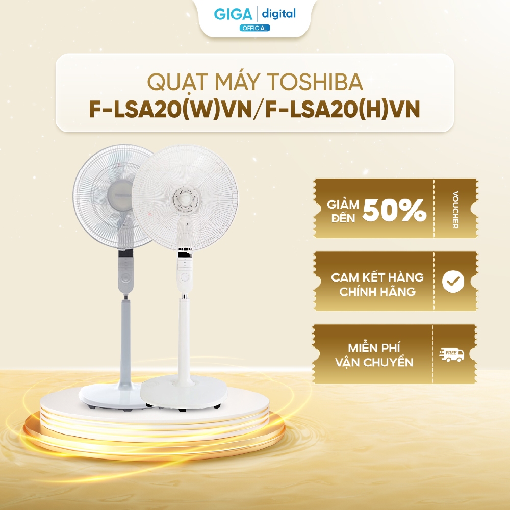 [VOUCHER 5%] Quạt đứng Toshiba F-LSA20(W)VN/ F-LSA20(H)VN - Remote điều khiển từ xa - Bảo hành 12 Tháng