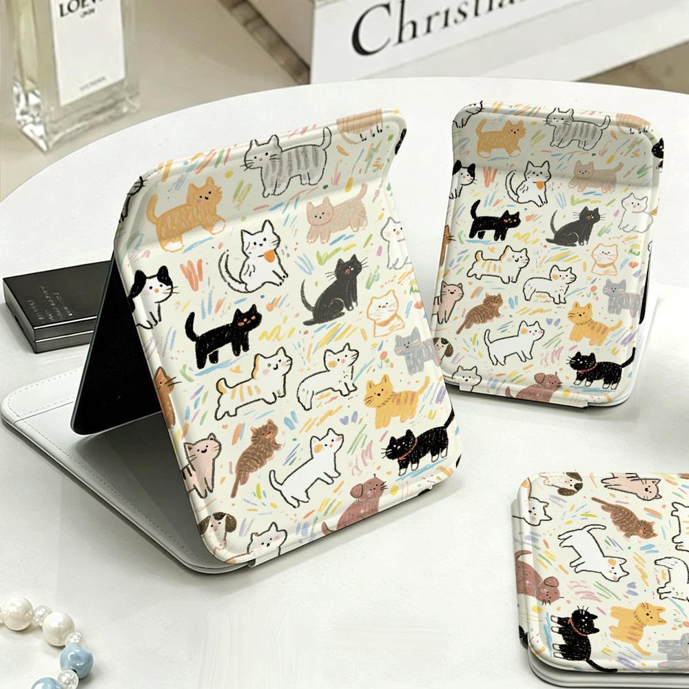 Vẽ hình mèo conChất liệu bền đẹp, kiểu dáng hiện đại Gương trang điểm gấp cao cấp