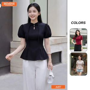 Áo thiết kế BEMINE cổ tàu tay phồng-A457