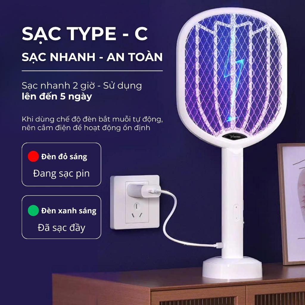 CHÍNH HÃNG - Vợt muỗi kiêm đèn bắt muỗi 2 trong 1 Perfection by M sạc tích điện, vợt muỗi thông minh