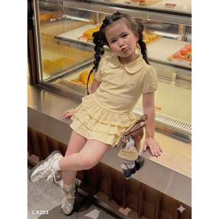 BỘ ÁO CỔ SEN MIX CHÂN VÁY BÉ