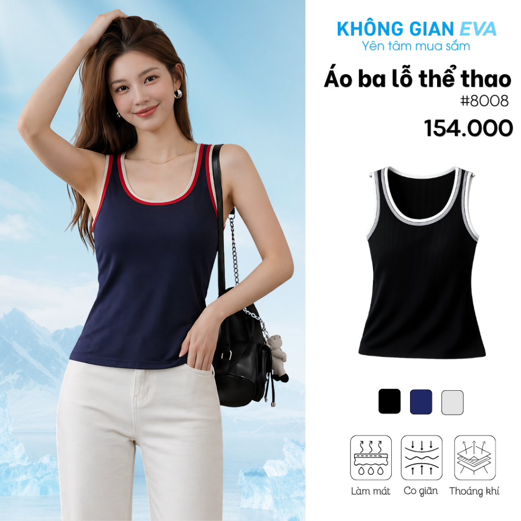 Áo Tank Top Nữ Vải Modal Kháng Khuẩn Form Ôm Nhẹ Siết Eo Đạt Chuẩn TENCEL Phù Hợp Chơi Thể Thao 8008