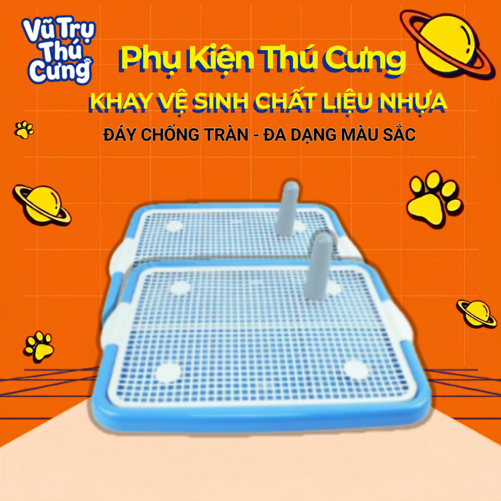 Khay vệ sinh cho Chó size 40x50cm, chất liệu nhựa siêu bền, nắp khóa chắc chắn